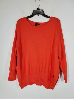 Shannon Passero Oversized Crewneck Sweater with Heart Patch, Size S